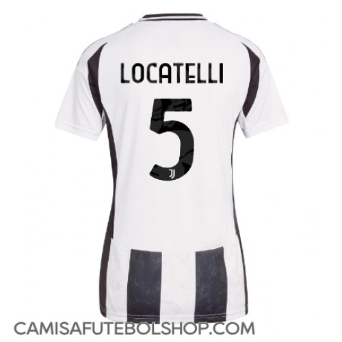 Camisa de time de futebol Juventus Manuel Locatelli #5 Replicas 1º Equipamento Feminina 2024-25 Manga Curta